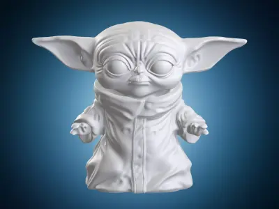 Grogu Star Wars Chibi Style Figure 3D print model