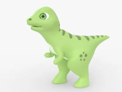 Cartoon Baby T Rex Low-poly 3D model