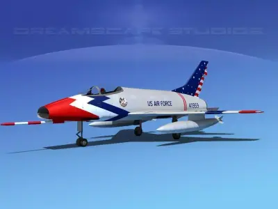 North American F-100E Skyblazers 3D model