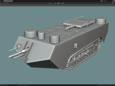 Saint Chamond TANK BASE MESH Low-poly 3D model