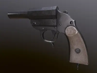 LP-34 Low-poly 3D model PBR gun Low-poly 3D model