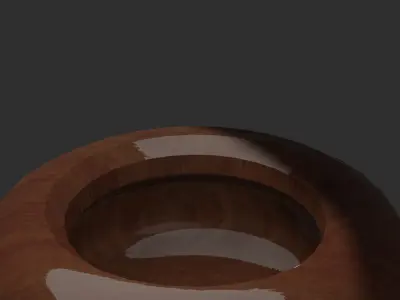 Bowl in ancient style dark wood material  Low-poly 3D model