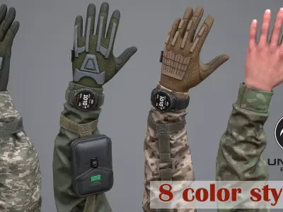 FPS Arms Pack 01-04 Mega Bundle Low-poly 3D model