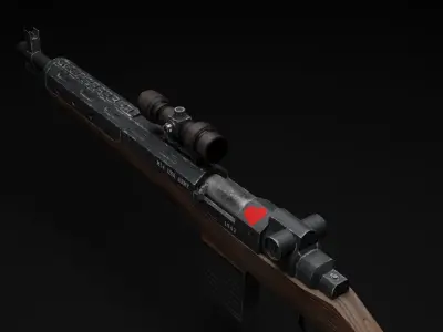 m14sniper rifle Free low-poly 3D model