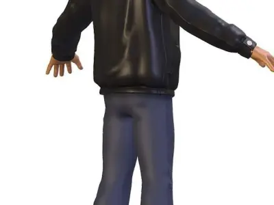 Subdivision Man Body Leather Jacket Low-poly 3D model