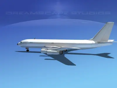 Boeing 707 Unmarked 1 3D model