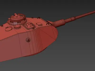 Tiger 2 Turret Porsche Low-poly 3D model