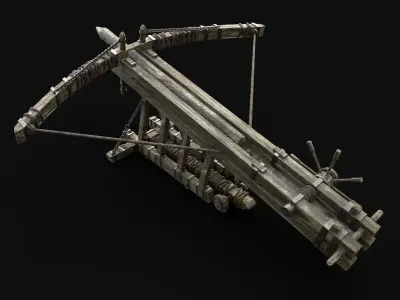 BALLISTA WAR MACHINE MEDIEVAL SIEGE ENGINE WAR BATTLE WEAPON Low-poly 3D model
