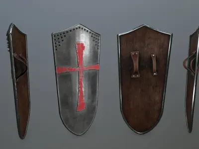 shield set 1 roman soldier Low-poly 3D model