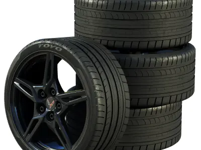 Chevrolet Corvette C8 2020 wheels 3D model