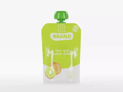 Baby food pouch ready for AR Close up shots Commercial rendering Low-poly 3D model