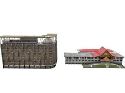 Riau provincial governor office indonesian Low-poly 3D model