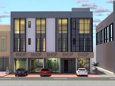 Contemporary Commercial Building A22 DWG SketchUp 3D model