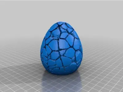 Cracked Egg LED Cover Decor Free 3D print model