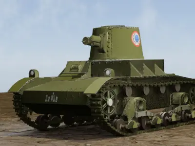 tank ww2 thai army Free 3D model