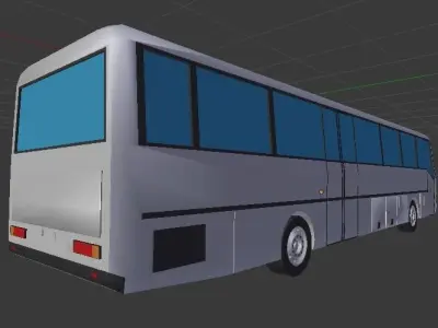 3D Bus with windows Free low-poly 3D model