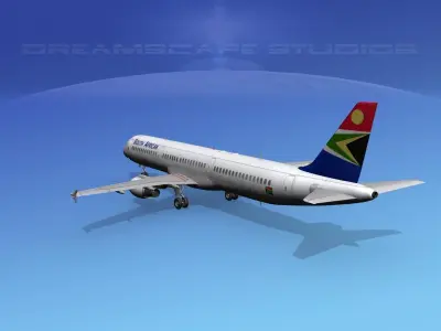 Airbus A321 South Africa 3D model