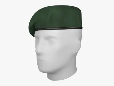 Commando Beret PBR Low-poly 3D model