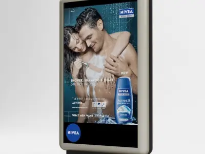 Advertising panel with 2 faces 02 3D model