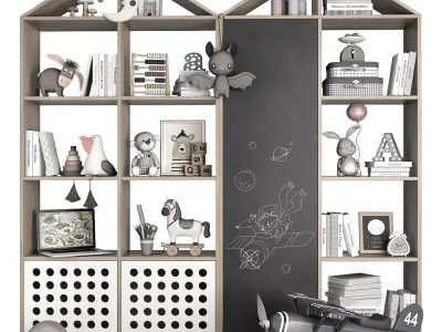 Kids room furniture and decor 2 3D model