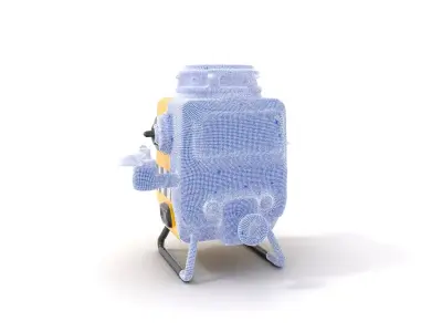 Yellow Surveillance Drone model pack Low-poly 3D model