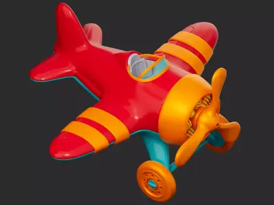 Cartoon Plane Low-poly 3D model Low-poly 3D model