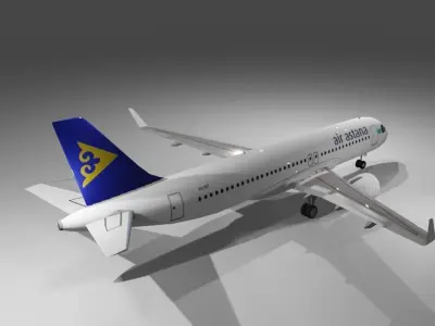 Air Astana airbus a320neo 3d model  Low-poly 3D model