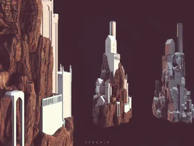 Mysterious Castle Low-poly 3D model