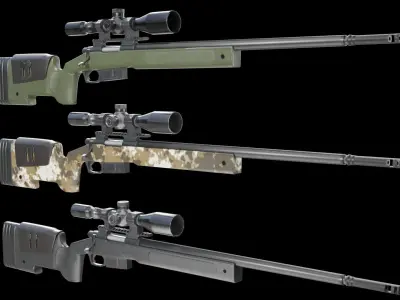 M40 A5 Sniper Rifle PBR  Low-poly 3D model