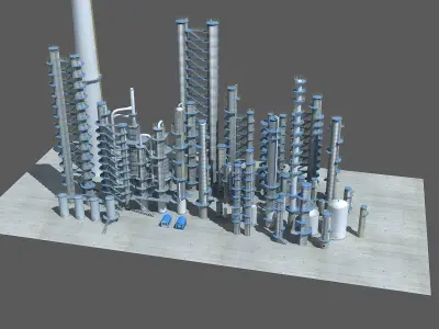 industry tanks Low-poly 3D model