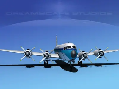 Douglas DC-7C Island Charters 3D model