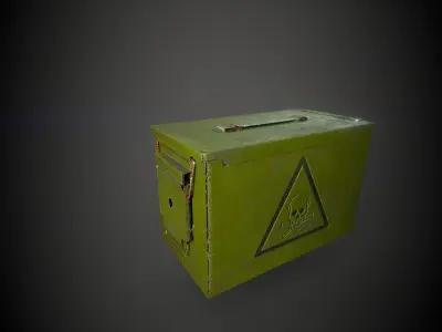 M2A2 Ammo Cans metallic Crate Low-poly 3D model
