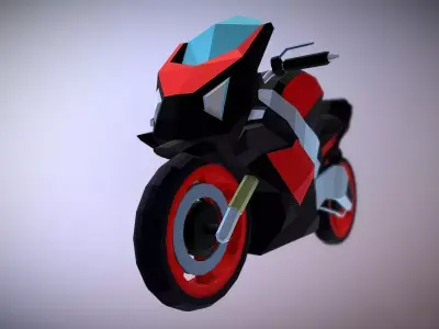 Motorcycle 3D Lowpoly Low-poly 3D model
