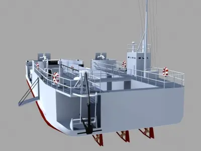 LCT Tank Landing Ship 3D model