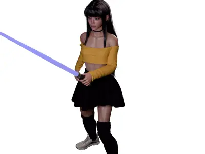 Petite Sci-Fi Sword Wielder 3D print model