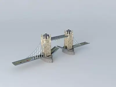 2012 olympic rings on tower bridge Free 3D model