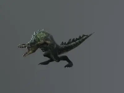 Crocodile Monster Low Poly Low-poly 3D model