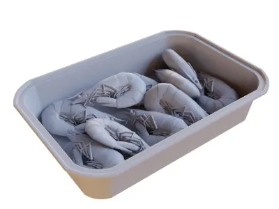 Frozen prawns and shrimps Frozen King Prawns 3D model