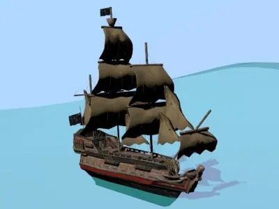 Pirate ship The Walrus Low-poly 3D model