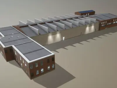 Airport Hangar SKBO Hangar22 Low-poly 3D model