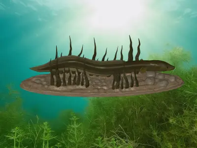 Eel underwater statue deatailed texture for 3d printing Free 3D print model