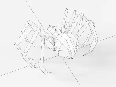 Spider low poly 3d model polygonal Low-poly 3D model