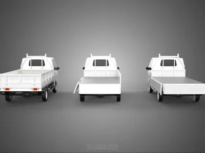 COLLECTION 3 WAY WIDE DECK DROP SIDE LOAD BED BODY PICKUP TRUCK 3D model
