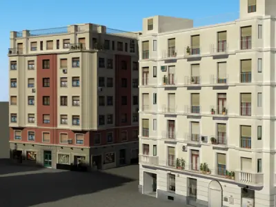 Building Collection 33-36 Low-poly 3D model