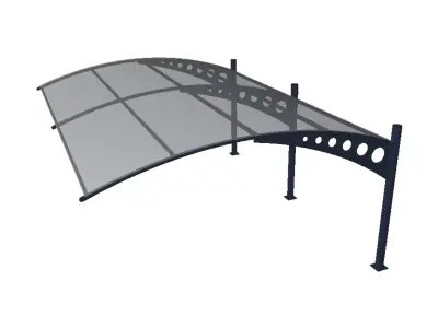 Modern Double Carport Free 3D model