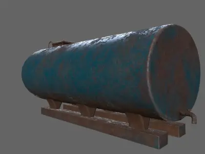 tanker old rusty plate Low-poly 3D model