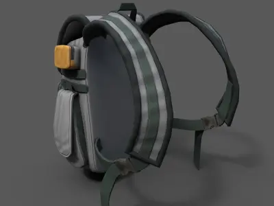 Human Backpack scifi military  Low-poly 3D model
