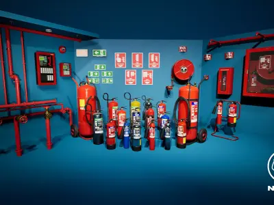 Fire Fighting Systems for UE Low-poly 3D model