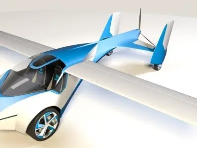 Aeromobil futuristic flying car 3D model