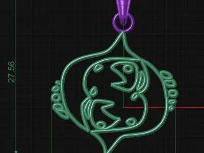 pisces zodiac pendant fish Free 3D print model
